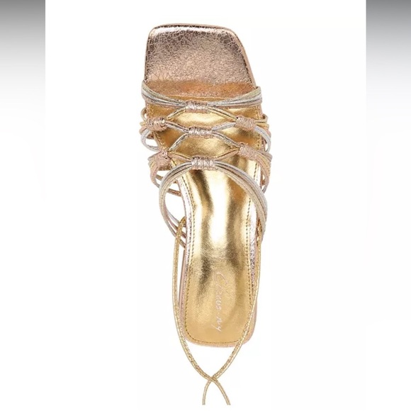 Sam Edelman Circus NY Jocelyn Metallic Strappy Sandal with Ankle Ties - Picture 4 of 10